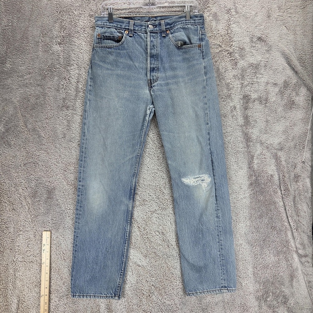 Vintage Levis 501 Jeans Mens Blue Made in USA Button Fly Straight Fits 30x30